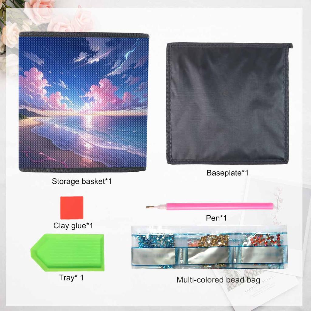 The Beautiful Sea 5D Diamond Painting Storage Basket Full Round Drill Mosaic Diamond Embroidery Cross Stitch Kits Home Decor Home Decor