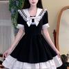 Summer Korean Sailor Collar Bowknot Dress – Loose Fit, Princess Style for Female Students