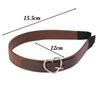 Fashion Leather Headband Coffee Brown Wide Brim Hairband Heart-Shaped Buckle Hair Accessories Head Band