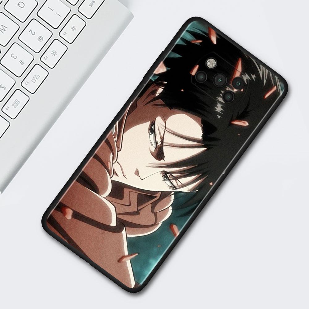 Anime Japanese Attack On Titan Case For Xiaomi Mi Poco X3 M3 Pro X4 NFC F3 GT Pocophone F1 Black TPU Soft Cover Cellphones Capa