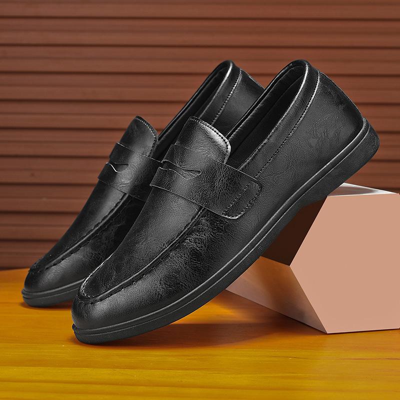 2025 autumn new breathable men's beanie shoes loafers low-top casual shoes British style men's shoes versatile trendy shoes