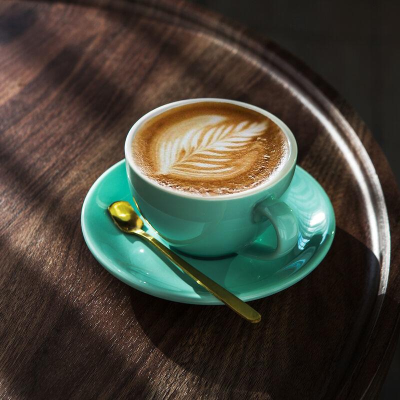 Barista empfiehlt Keramik Kaffeetasse und Untertasse Set 3. Generation verdickt caboo latte professionelle Latte Art Tasse 350