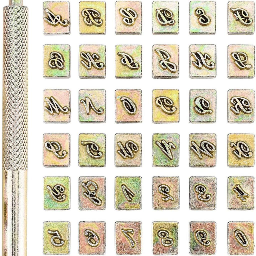 Handcrafted Leather Letter Punch Stamp Set - Personalized DIY English Logo Carving Tool