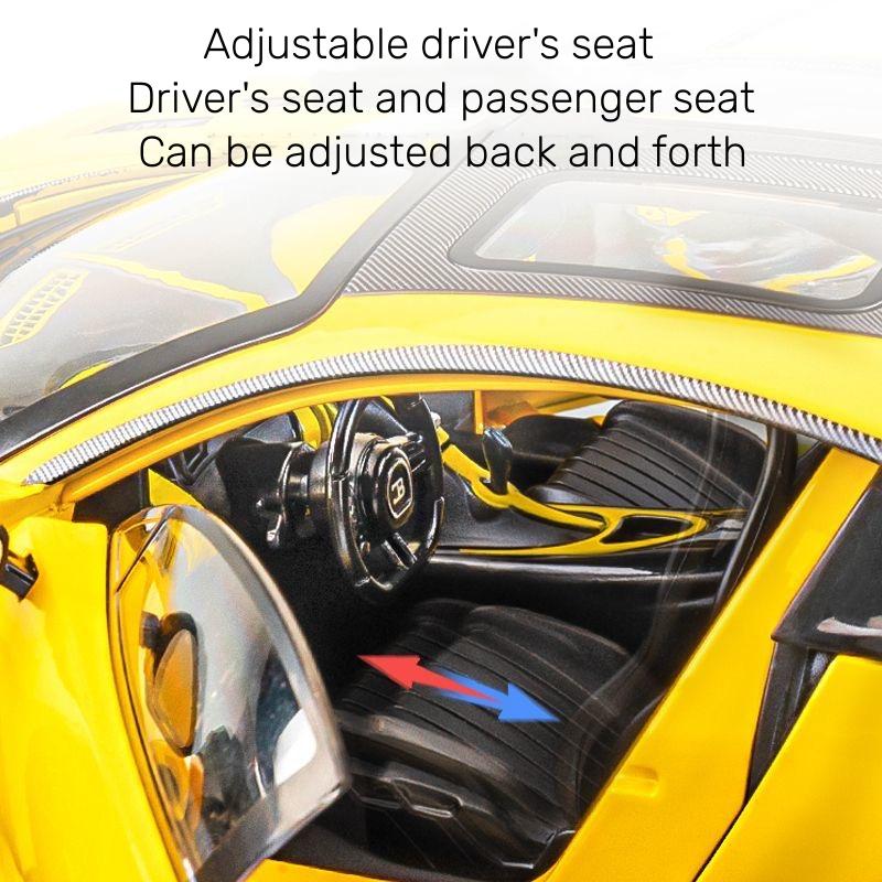 1/18 Bugatti Chiron Supercar Alloy Diecast Toy Scale Car Model Sound and Light Miniature Vehicle Children's Toy Collection Decorative Gift