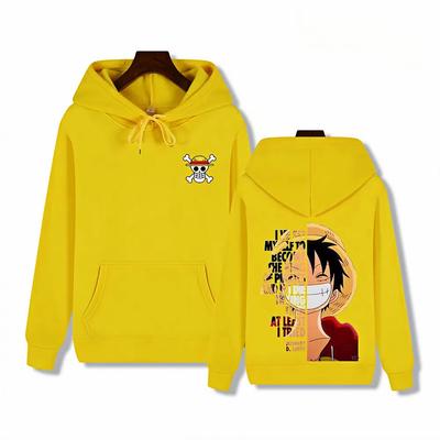 One Piece Men's High-end Quality Hoodie Hoodie Captain Luffy Print Autumn and Winter Thick Warm Basic Simple Top