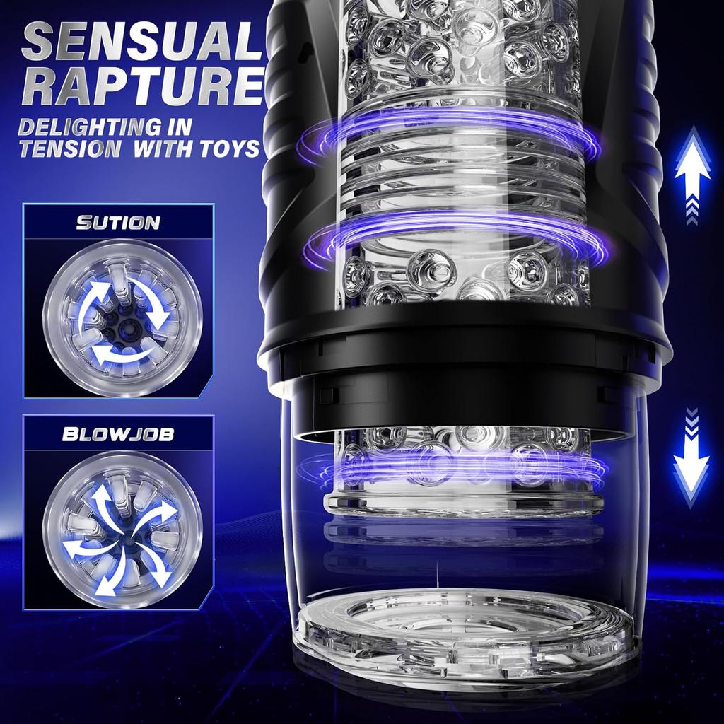 Automatic Male Masturbator Sex Toys for Men - Adult Toy Male Sex Toys with 7 Thrusting And 7 Rotating Modes Hands Free Pocket Pussy Sex Toys