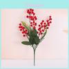 Holiday Festive Christmas Garland With Plastic And Fabric Berry Decorations For Living Room