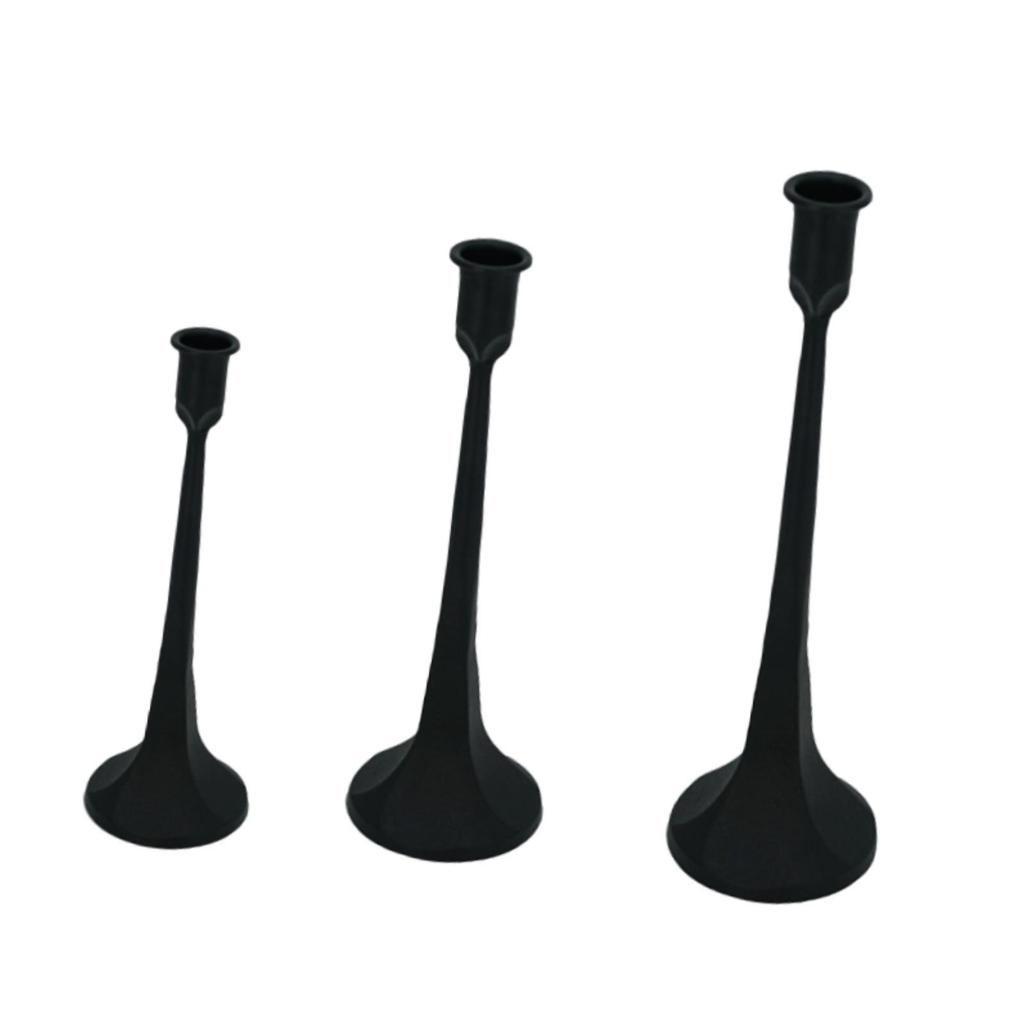 3x Taper Candle Holder Stable Base Retro Style Ornament Candle Stick Holder for Celebration Living Room Desktop Party Home Decor