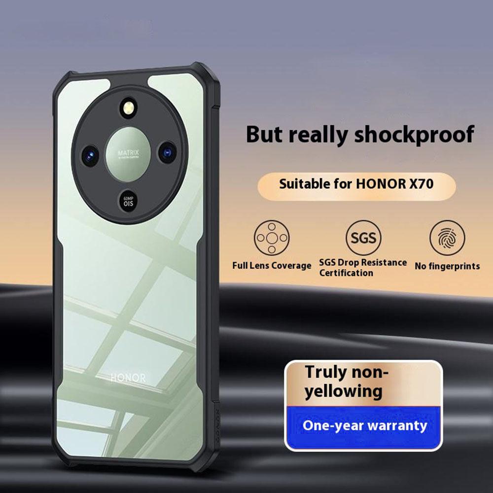 XUNDD For Honor X70 5G Case Dropproof TPU+Acrylic Clear Back Phone Cover