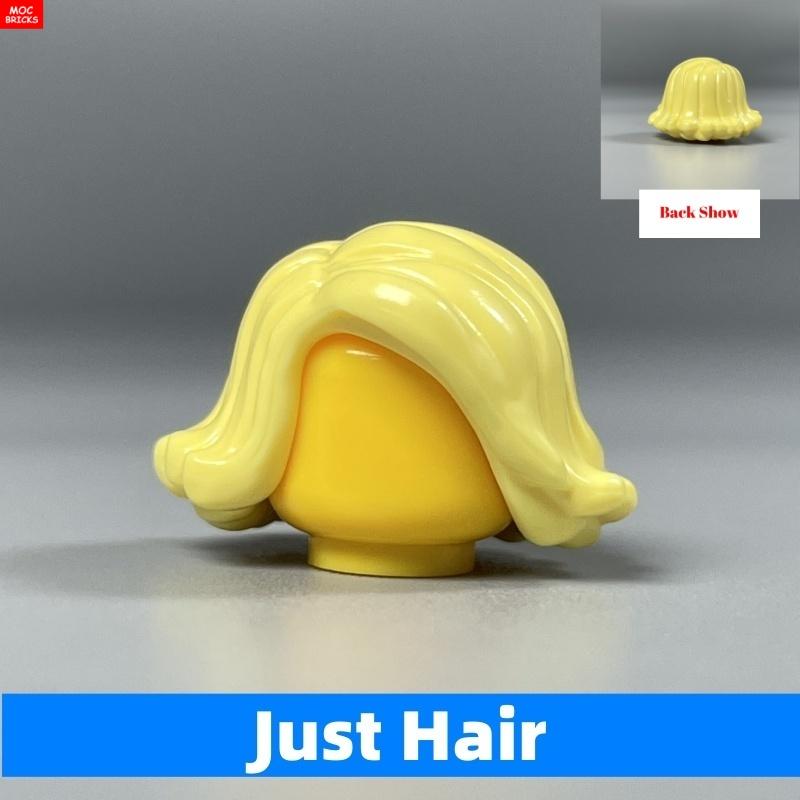 10pcs MOC Bricks Girl Women Lady Grandma Curly Wavy Short Hairs 4cm Figure Accessories DIY Building Blocks Toys Kids Gift