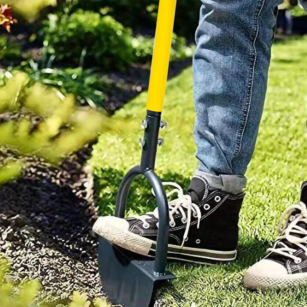 Half Moon Edger Trimming Shovel Long Handled Saw-Tooth Garden Lawn Edger Hand Lawn Trimming Tool for Garden Sidewalk Flower Beds