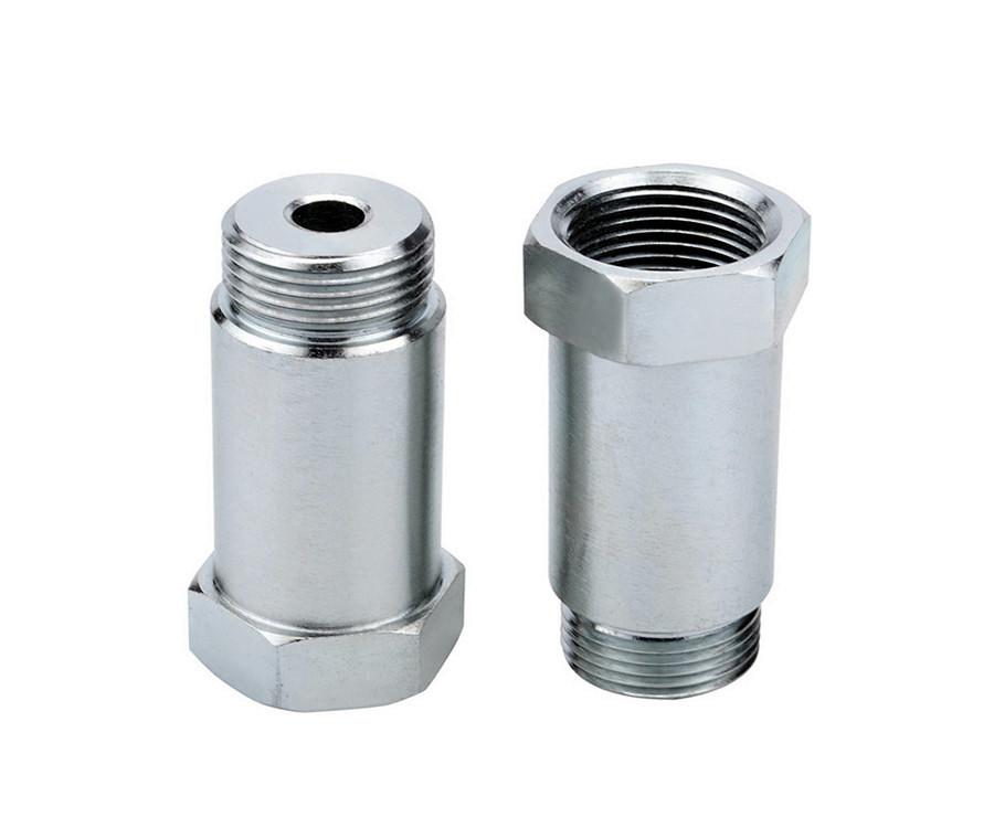 Universal Nickel Plated Straight O2 Oxygen Sensor Extension Spacer CEL Fix - M18 x 1.5 (2 pack)