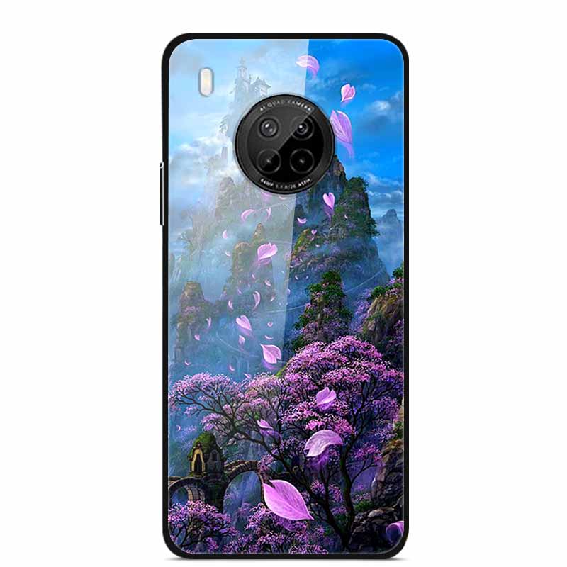 

For Huawei Y9A Cases Y8P Y7P Y5P P40 Lite Tempered Glass Hard Back Covers For Huawei P Smart 2021 2020 Cases Bumper Painted Capa P Smart 2021 лимонно-жовтий колір