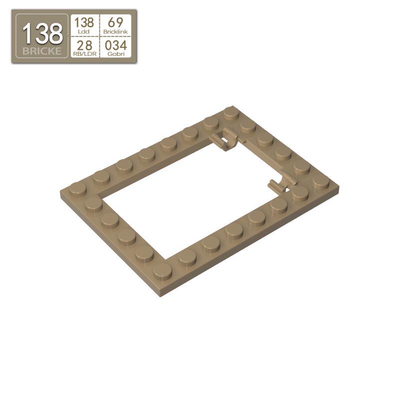 BRICKE 6x8 Hollow Trap Plate & Movable Door Building Block, Compatible with LEGO 92107 Small Particle Blocks. 50g (approx. 12 pcs) земля желтый