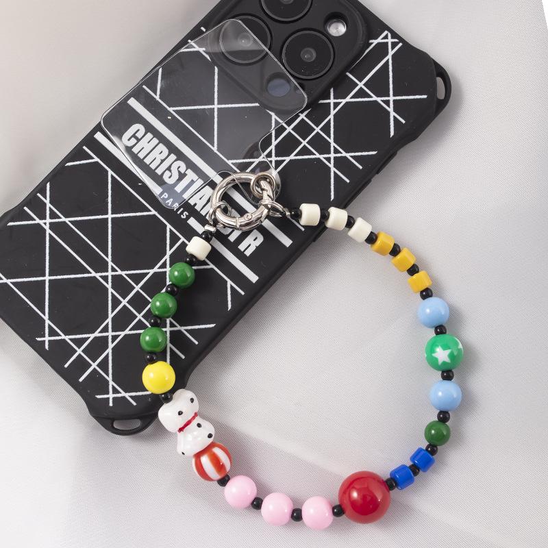 Top-Selling Colorful Beaded Phone Lanyard - Creative Anti-Lost Wrist Strap Charm for Girls