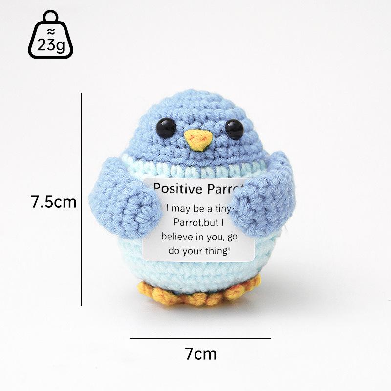 Positive Crochet Dog Doll With Affirmation Card Home Room Decoration Funny Handmade Plush Wool Doll Ornaments Christmas Gifts