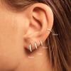 Pendientes de Aro de Plata con Piedra de Circonita Pendiente Círculo Geométrico Minimalista para Mujer Hombre Moda Uso Diario