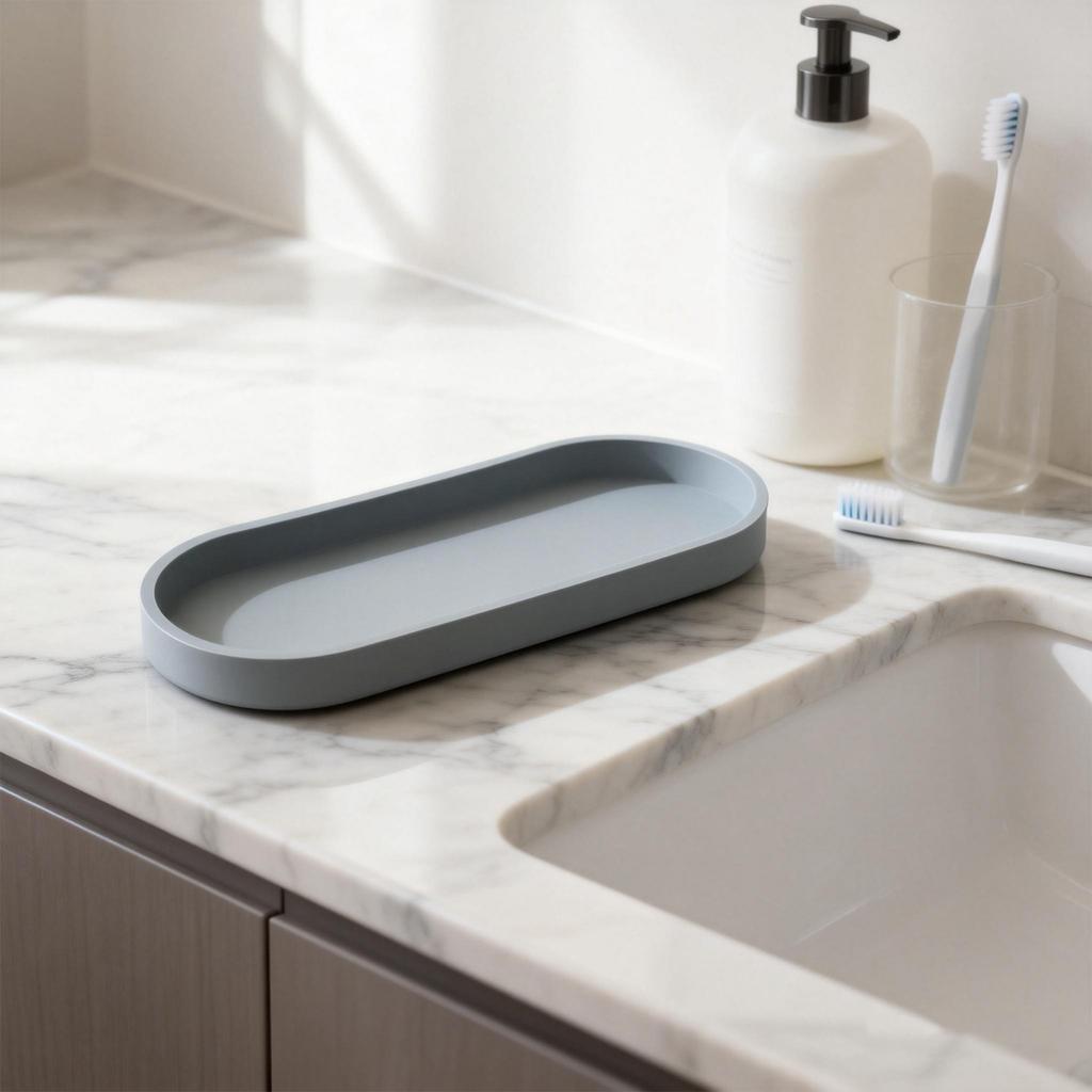 Countertop Organizer Silicone Bathroom Tray Soap Dispenser