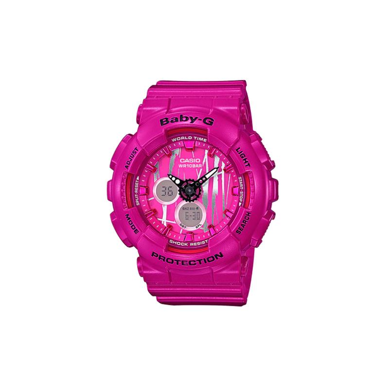 

Casio BABY-G Pink Dual Display Casual Sports Quartz Movement Resin Strap Japanese and Korean Watch Women s Watch Red Dial BA-120SP-4A рожевий