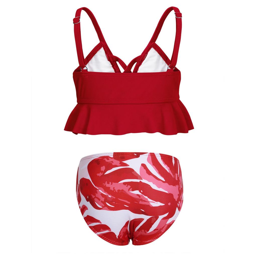 Summer Girls Hot Spring Swimsuit Flouncy Split Body Leisure Swimsuit