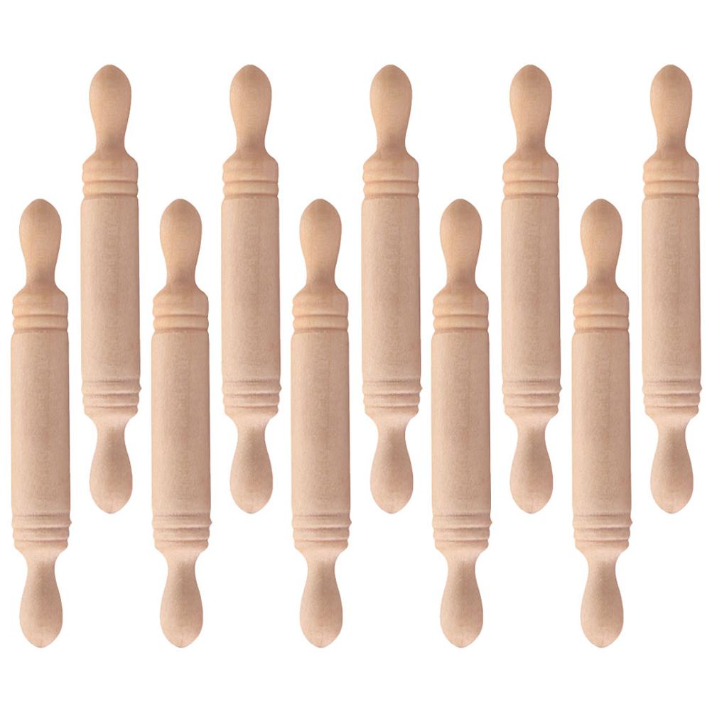 12 Pcs Rolling Pin Mini Stick Toy Photo Prop Model Wooden Micro Landscaping Roller Small Child