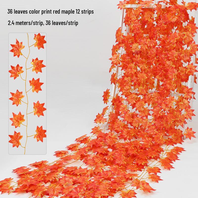 Artificial Red Maple Leaves for Indoor/Outdoor Decor and Landscaping