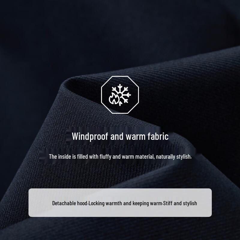 EMZ Erdos Men's Hooded Windproof Cotton Jacket