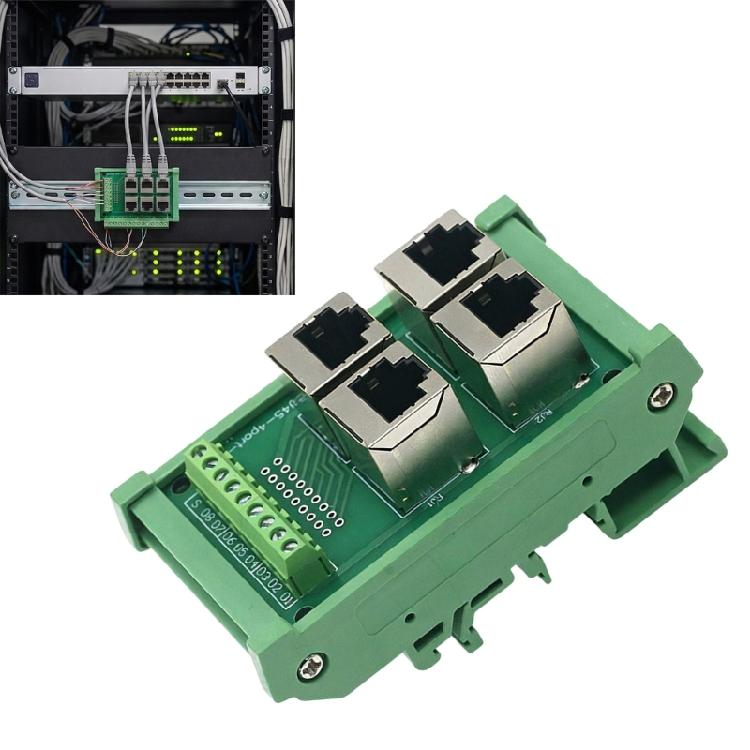 Professional 4 Port RJ45 8P8C Ethernet Terminals Adapter For Industrial And Commercial Networking