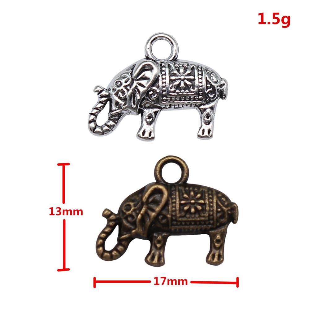 Antique Style Elephant Charms Metal Animal Pendants For DIY Jewelry Keychain Bag Accessories