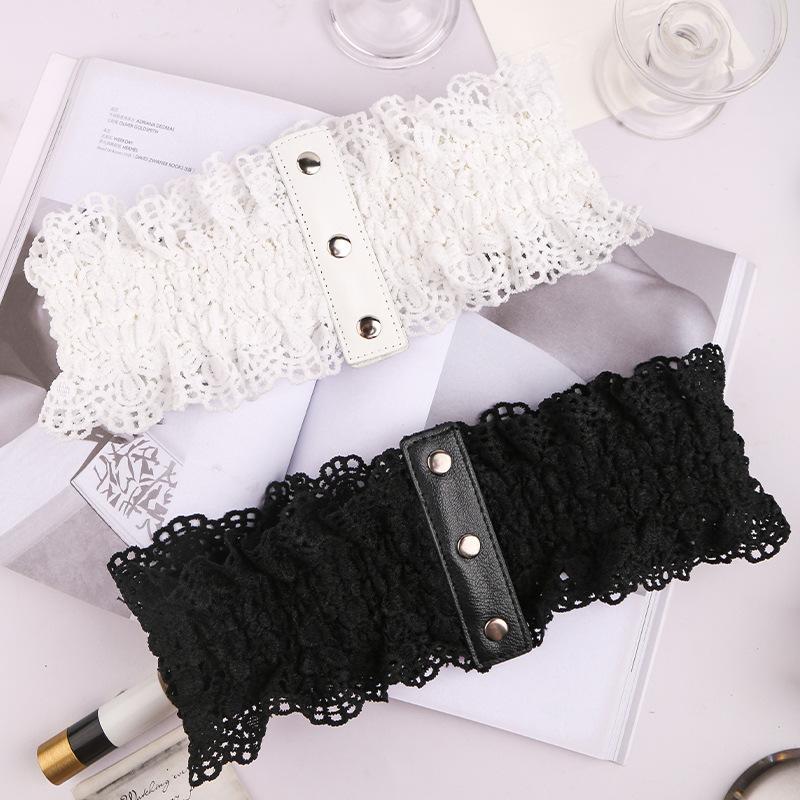 Fairy Lace With Skirt Elastic Wide Waist Seal Women'S Simple Waist Decoration Elastic Belt Women'S Accessories