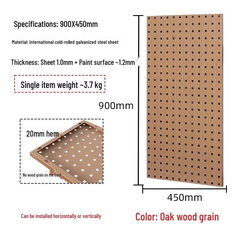 Chi Tu Tools Wall-Mounted Pegboard Rack - Square Hole Storage Organizer with Hooks