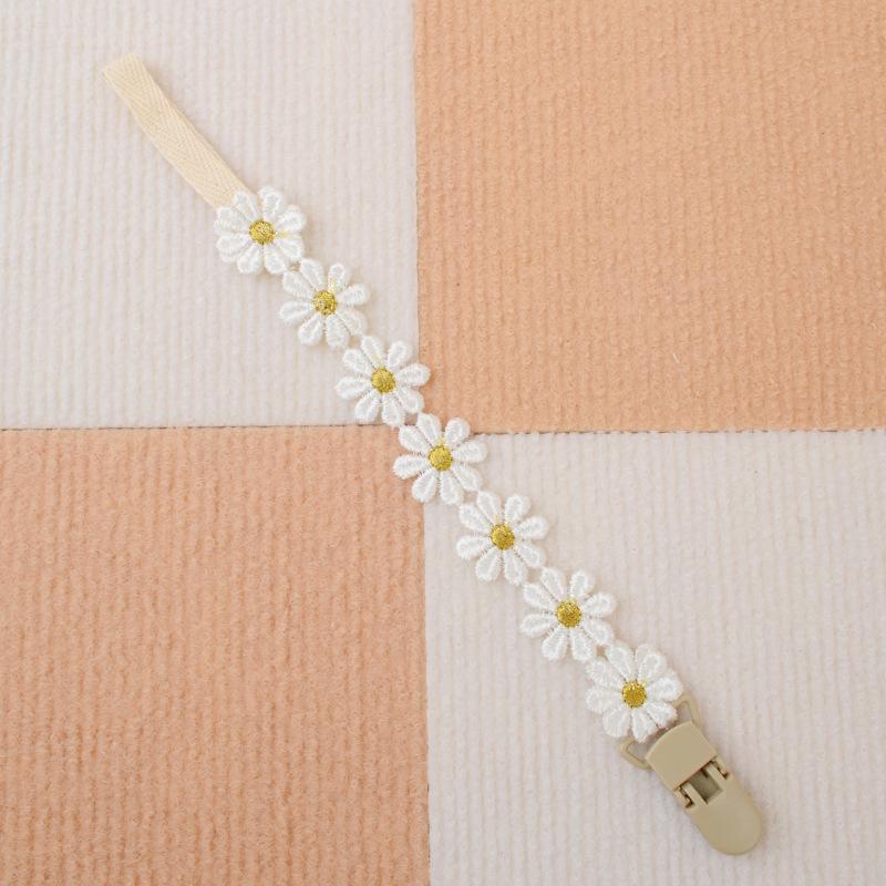 Baby Schnuller Anti-Drop Kette Baby Beißring Anti-Drop Clip Kleine Gänseblümchen Schnuller Lanyard Beißstab Clip