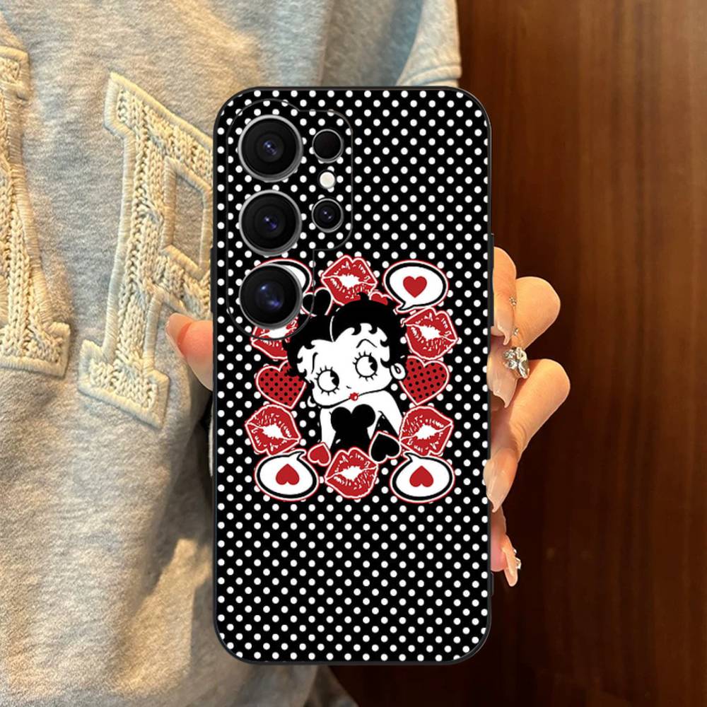 Custodia per Telefono Cartoon B-Betty B-Boop Per Samsung S 20 21 22 23 Lite Plus Ultra Trasparente Cover Cellulare Funda