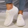 Fashion Casual Breathable Mesh Lace Up Sports Sneakers Women 2025 Autumn Comfort Soft Sole Running Shoes Non Slip Low Heel Sneakers