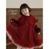 Girls' Winter Velvet-Lined Mesh Princess Dress