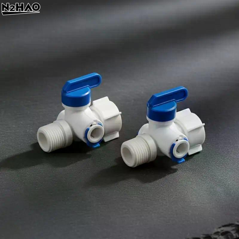 1/2 Thread To 1/4 3/8 Quick Connect Water Purifier Diverter Valve RO Feed Ball Valve For RO Water Filter System Home Kitchen
