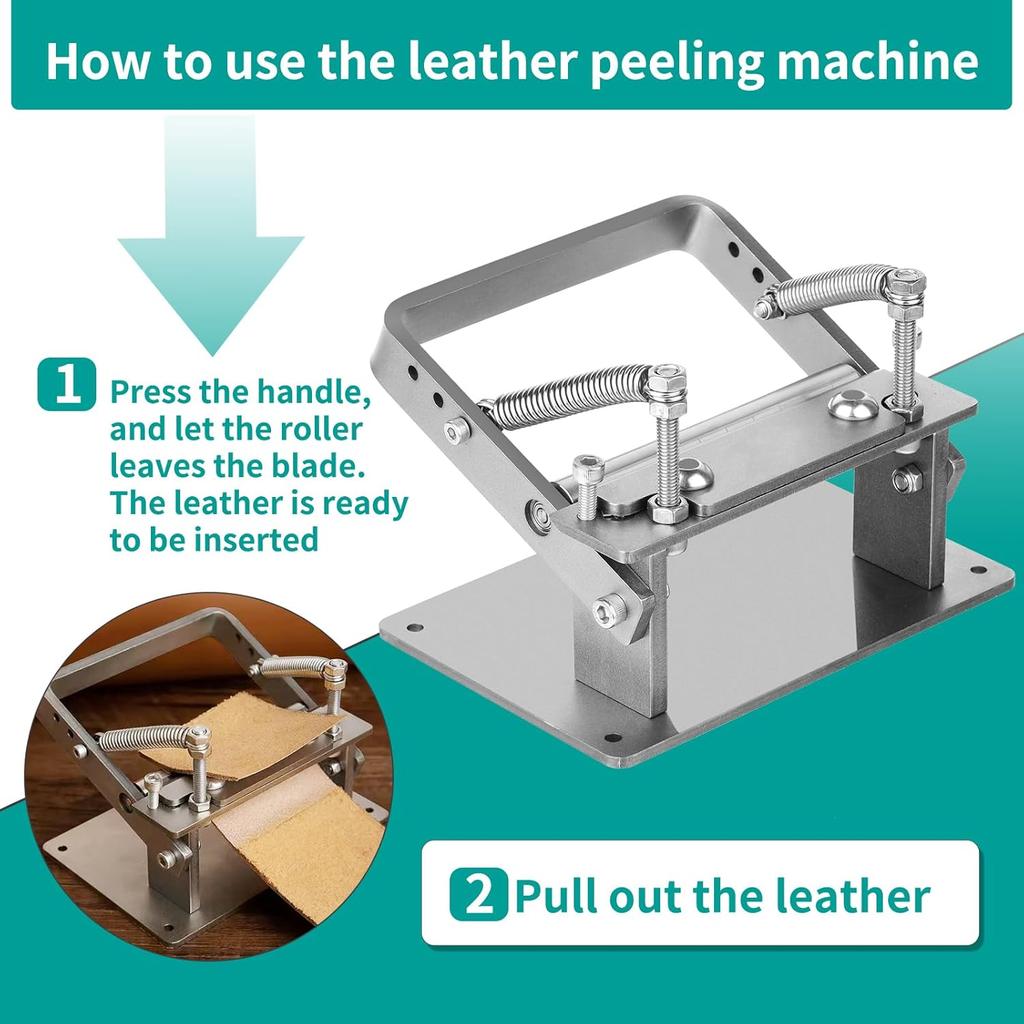 Manual Leather Splitter Leather Peeling Machine, Leather Paring Skiver, Leather Skiving Tools with Instructions Handle Leather Peel Working Tools