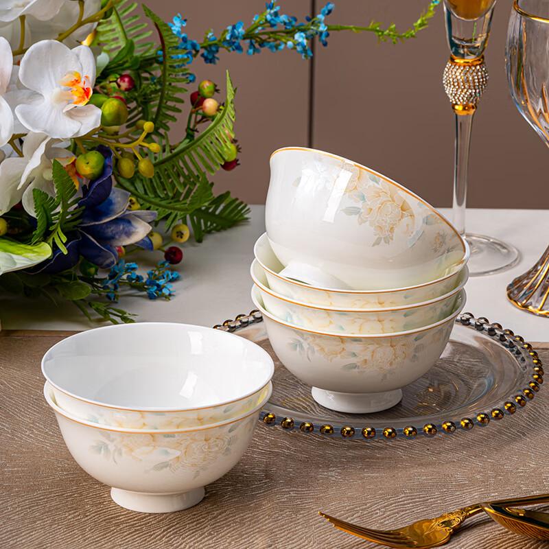 Jingdezhen Ceramic Pedestal Bowls Set - Flower Fairy