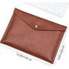 VANRA 1 Piece PU Leather File Folders A4 Document Holder File Envelope Waterproof Portfolio Filing File Organizer for Letter Size with Snap Button