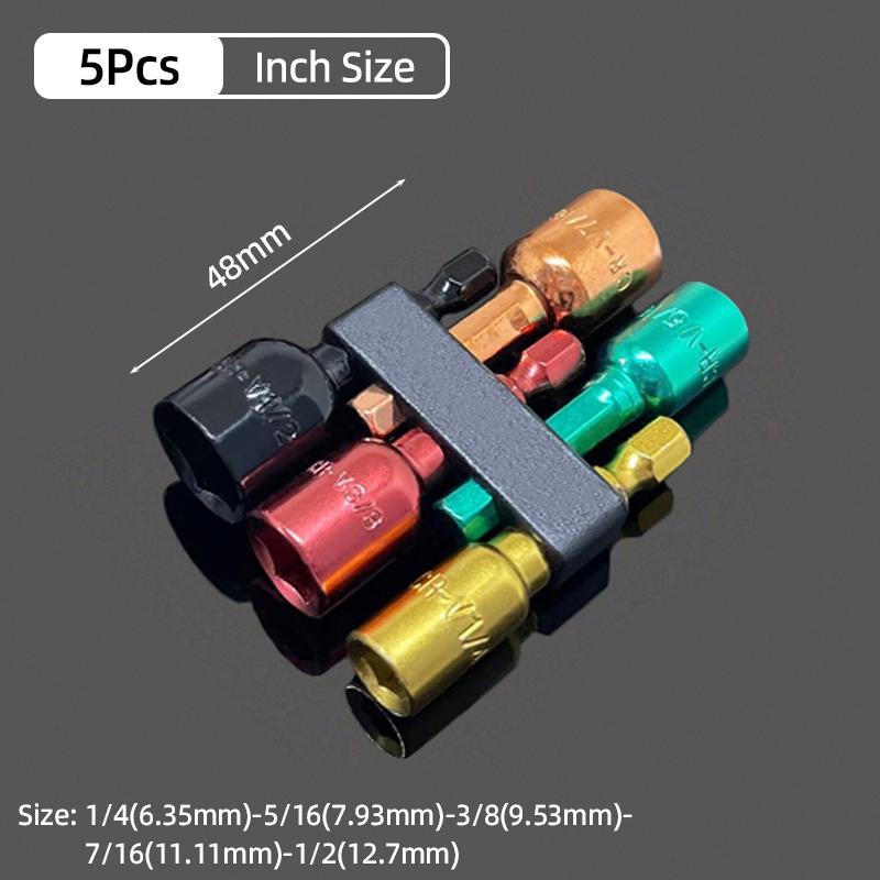 1PC Hex Socket Sleeve Nozzles Strong Magnetic Nut Driver Set Drill Bit Adapter Wind Approved Sleeve Electric 6 8 10 13 17 19MM