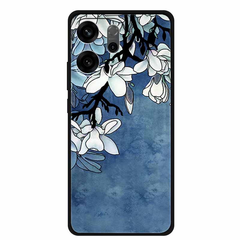 For Oppo Reno14 F Case 3D Flowers Emboss Phone Cases for Oppo Reno 14 F Reno14F 5G Back Protective Covers Soft Silicone Bumper