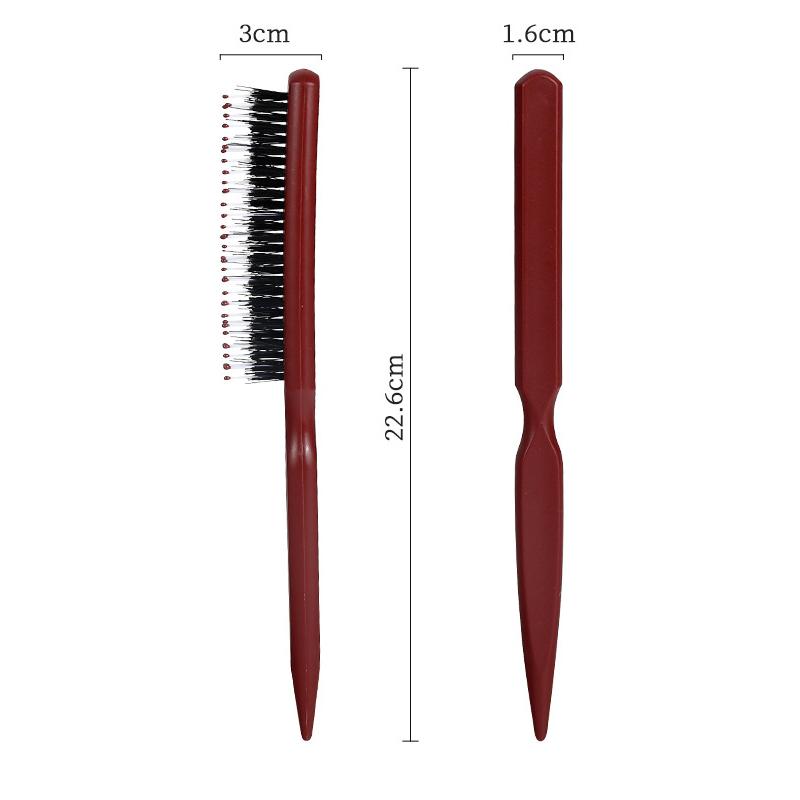 Boar Bristle Teasing Brush Comb With Rat Tail For Hair Sectioning For Edge Control Backcombing Smoothing Styling Hair Tool