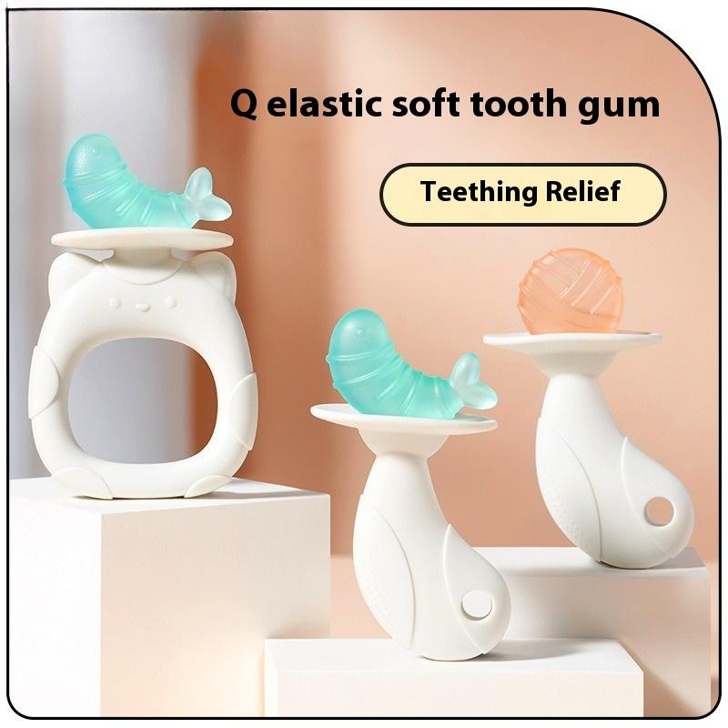 Baby Silicone Baby Can Boil Toothpaste Bite Toy Teething Period Anti-eating Hand Molar Stick Anti-chain