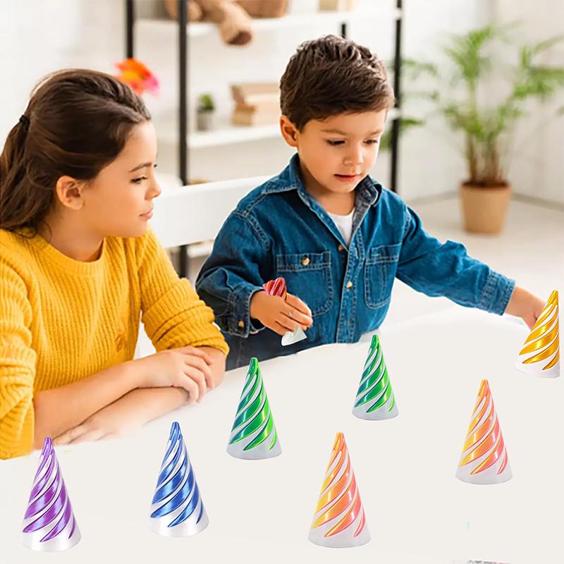 3D Printed Spiral Cone Stress Relieving Toy Impossible Pyramid Sculpture Toy Mini Stereoscopic Telescopic Fingertip Spiral Toy