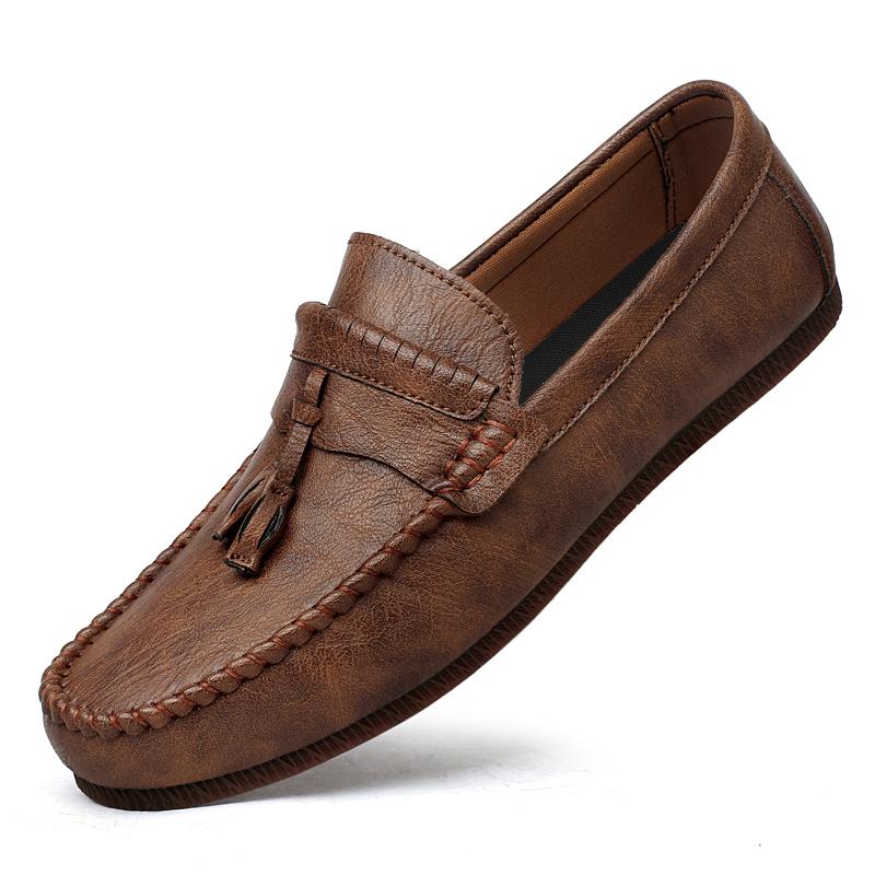 Slip On Flat Casual Men's Leather Shoes Comfortable Classic Business Style Office and Work Daily Lightweight Loafers 38-44