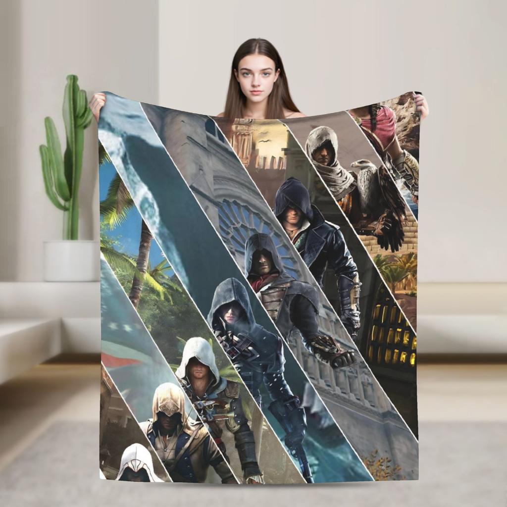Assassins Creed Shadows  Blanket Quality Soft Warm  Throw Blanket Winter Boy Girl Couch Chair Sofa Bed Fluffy Bedspread