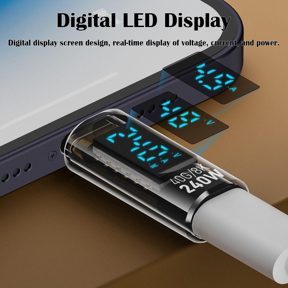 1 PCS Digital LED Display USB 4 Type-C Adapter PD 240W 8K 60HZ OTG Converter Smart Chip 40Gbps Power Meter Tester Laptop
