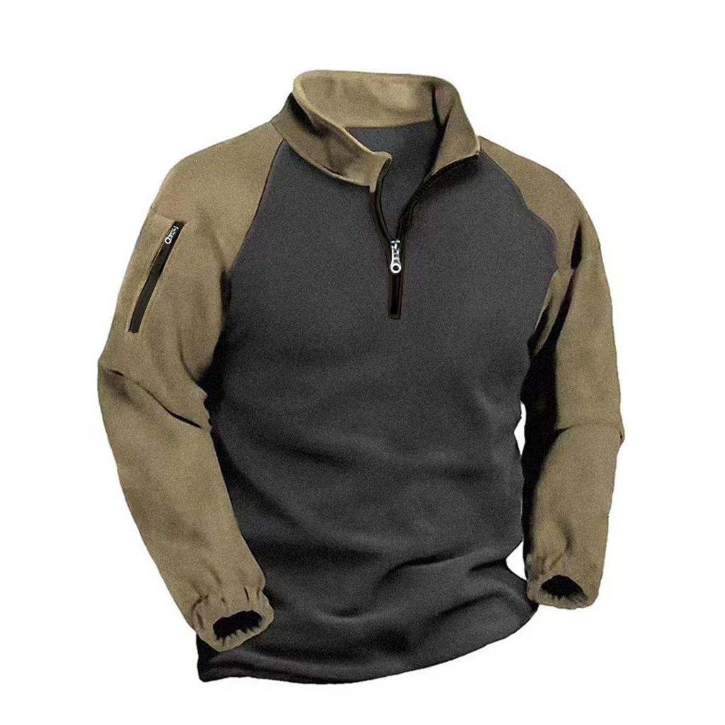 European and American Men's Trendy Fleece Long-Sleeve Pullover Jacket