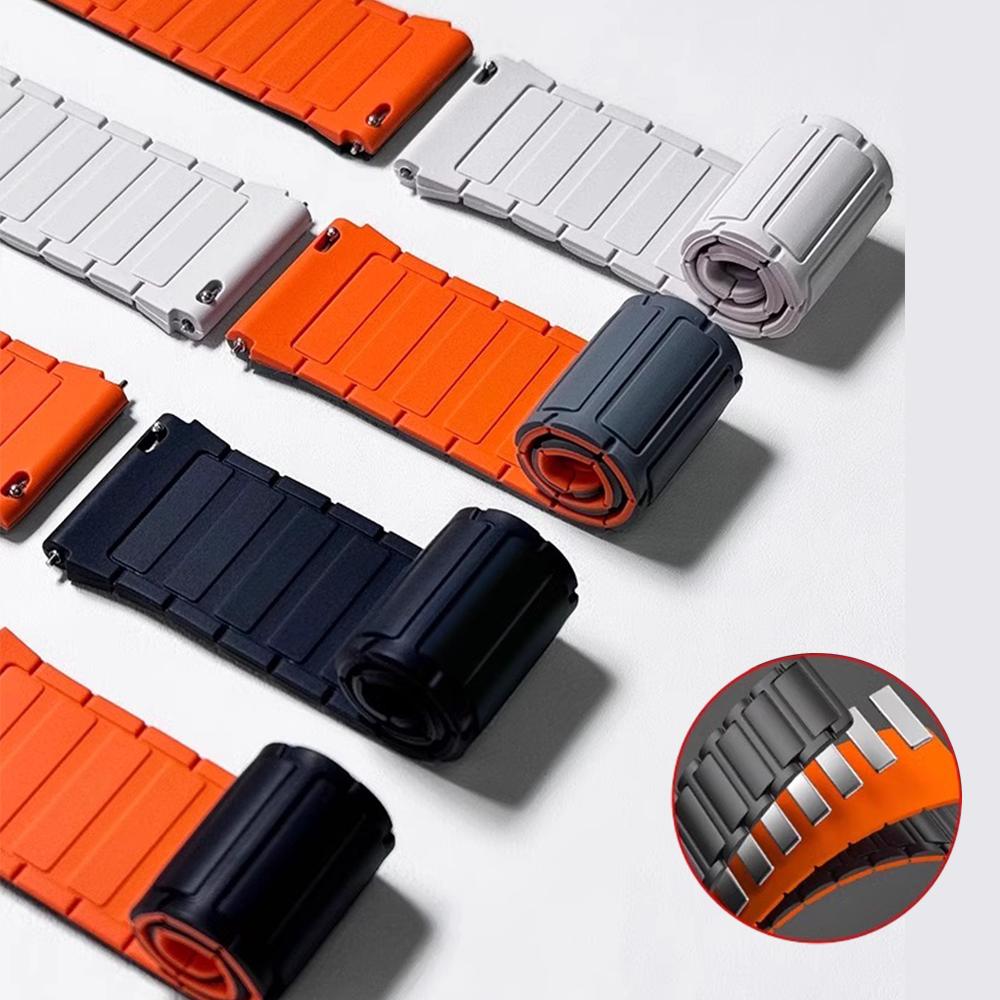 Magnetic silicone Band For Samsung Galaxy Watch 7 FE 6 4 classic 5pro Bracelet correa Huawei watch GT 6 5 4 pro 20mm 22mm straps