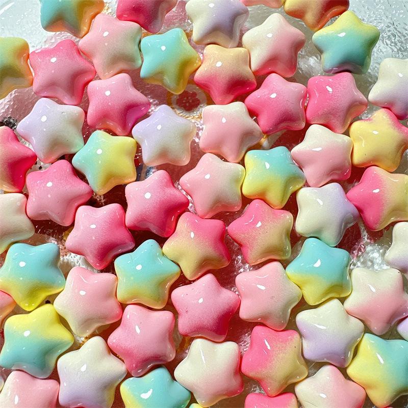 Handicrafts Cream Gradient Star Charm Rainbow Gloss DIY Jewelry Crafts Hair Clip Phone Case Decoration